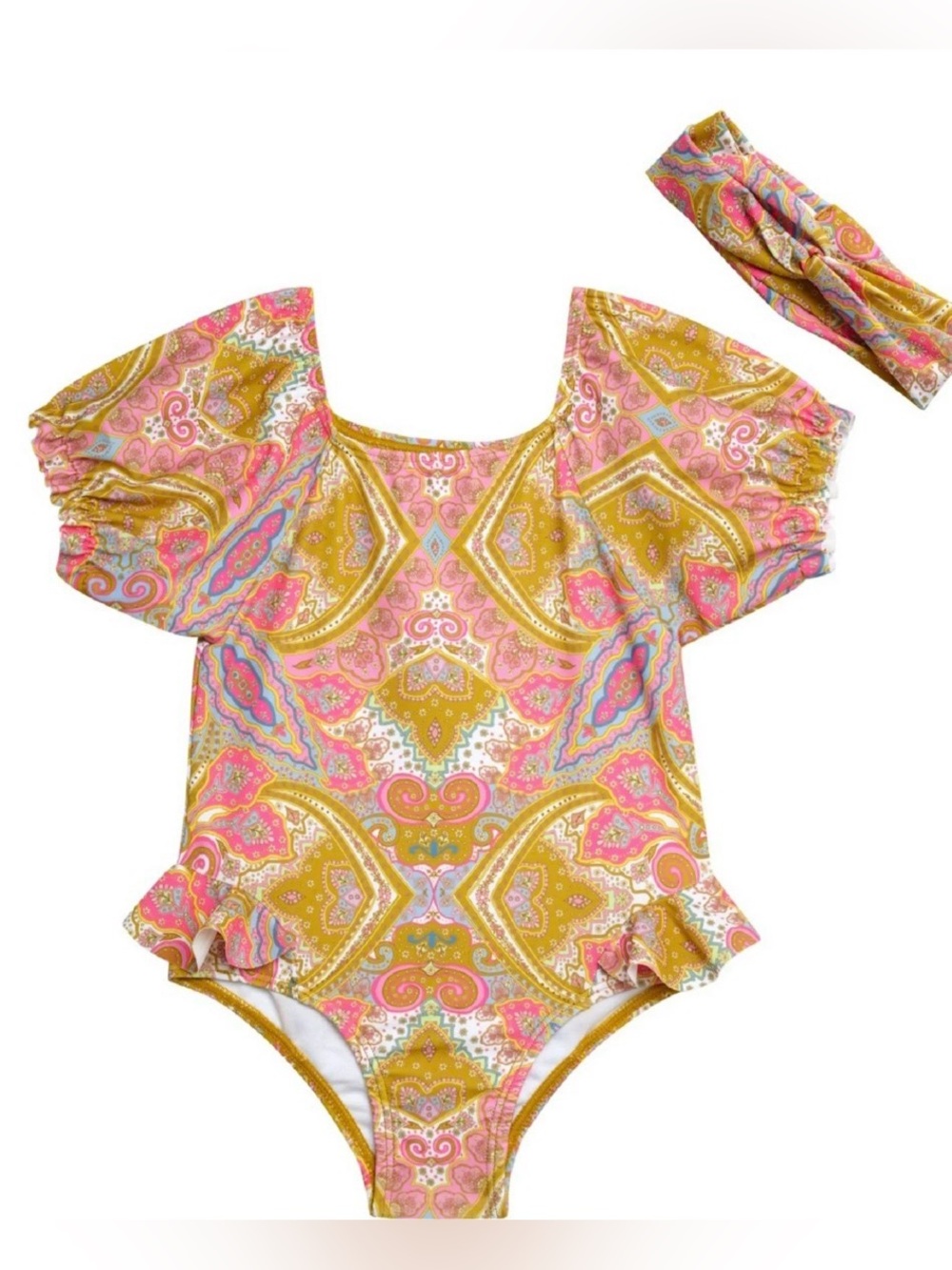 Jessica Simpson Baby Girls Boho One Piece Retro Style Swimsuit Size 18 Month NWT
